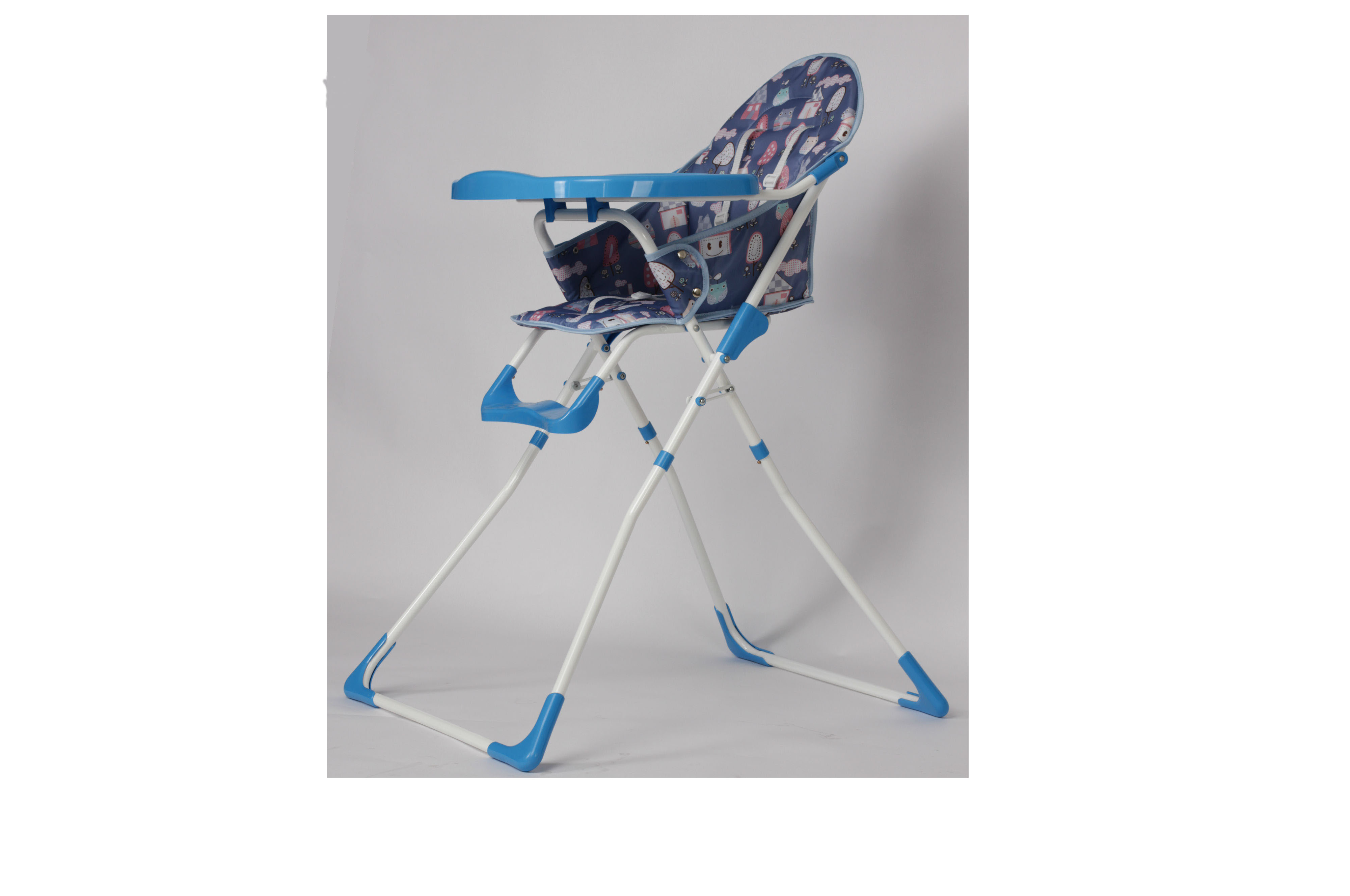 SM0540Г Стульчик для кормления &quot;SEMA HOMA&quot; голубой, перекидн. стол, 2 полож подножки, 3-х точ. ремни безопасности.