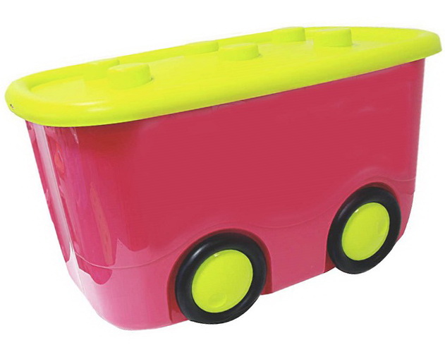 M2598М Ящик для игрушек на колёсиках &quot;МОБИ&quot;, (малиновый) 60х41,5х32, 55 л, (3 шт/кор)