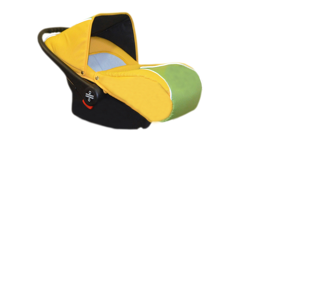 К317/01 Автокресло &quot;PIREUS&quot; (01) желтый+яр. зеленый, с накидкой , с соотв. адаптером (0-13 кг)